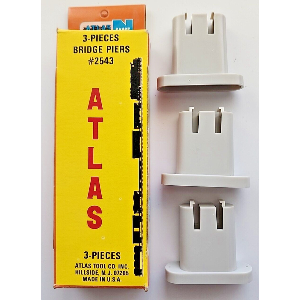 Atlas N Gauge 3 Piece Bridge Piers #2543 Train Railroad RR Layout U101-21